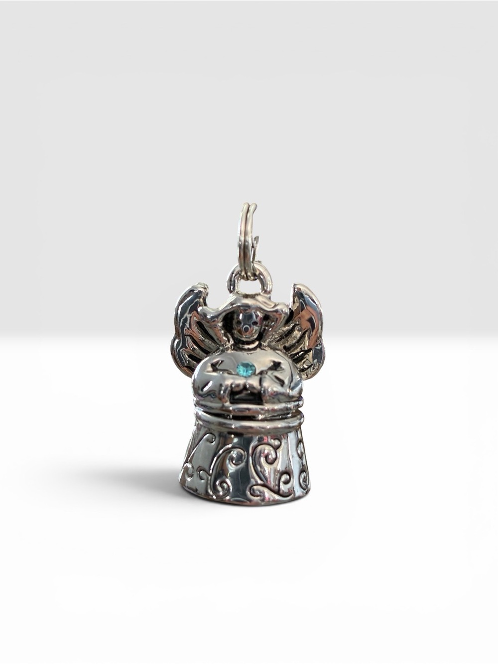 Silver Toned Angel Bell Charm